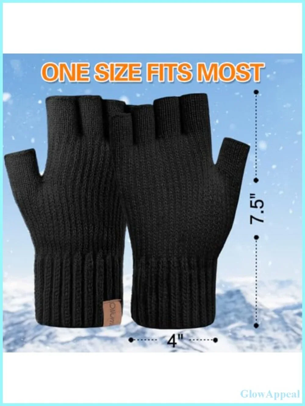 Winter Fingerless Gloves for Men Women Warm Knitted Half Finger Driving Working
